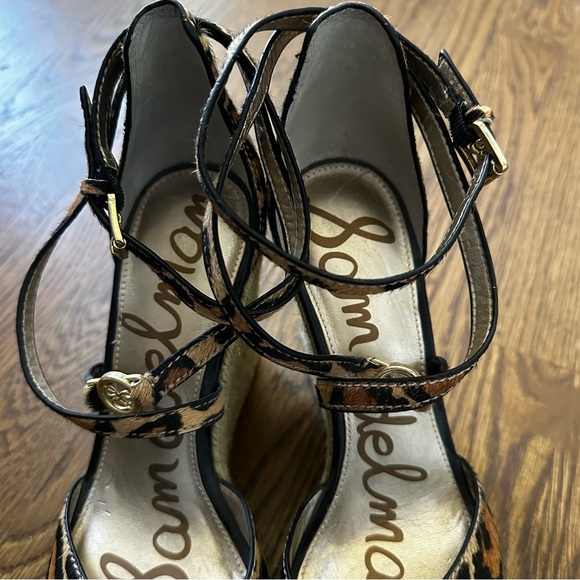 Sam Edelman Leopard Print Wedge Platform Sandals, size 7.5 - Picture 8 of 8